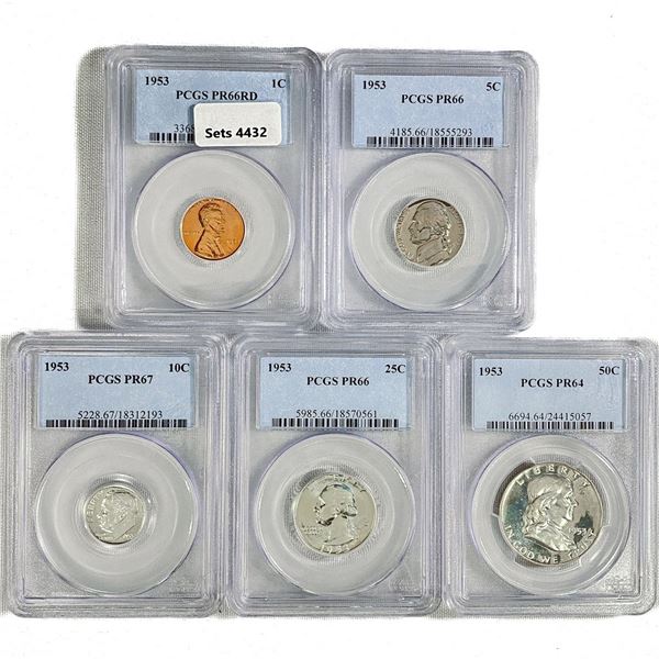 1953 US Proof Set (5 Coins) PCGS
