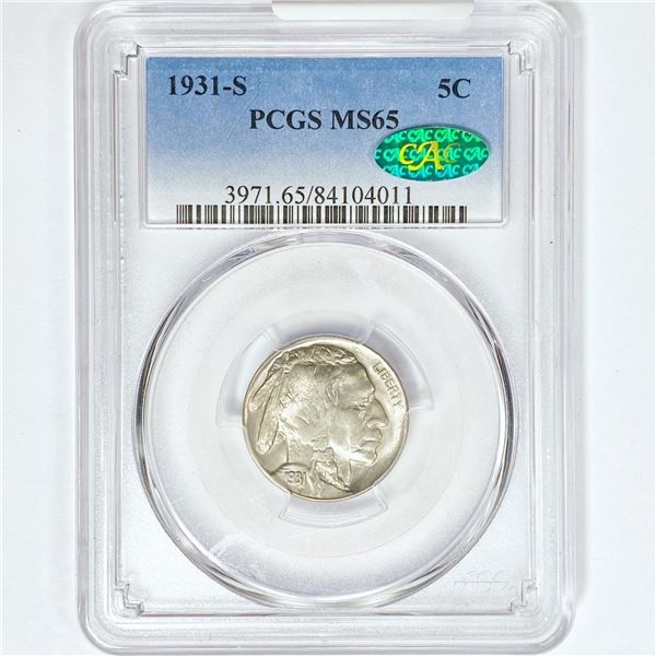 1931-S CAC Buffalo Nickel PCGS MS65