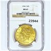 Image 1 : 1904 $20 Gold Double Eagle NGC MS63