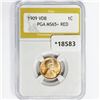 Image 1 : 1909 VDB Wheat Cent PGA MS65+ RED
