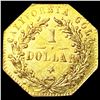 Image 2 : 1871 Octagonal California Gold Dollar NICELY CIRCU