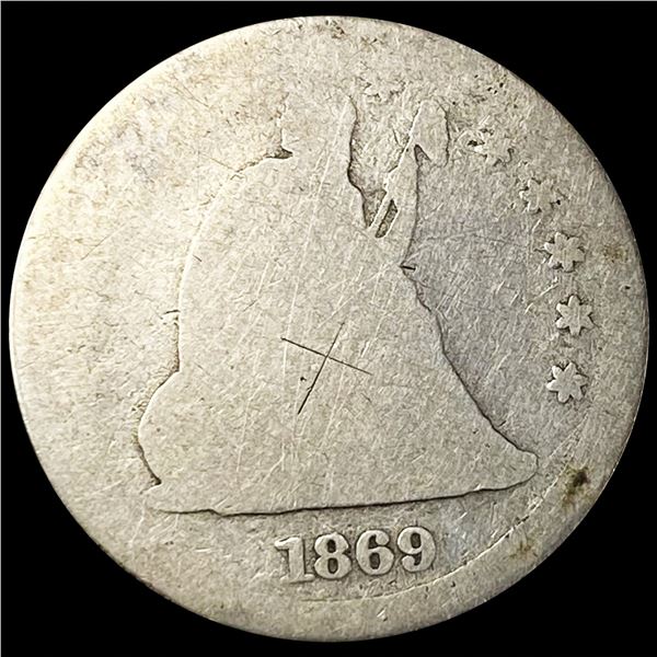 1869 Seated Liberty Quarter NICELY CIRCULATED