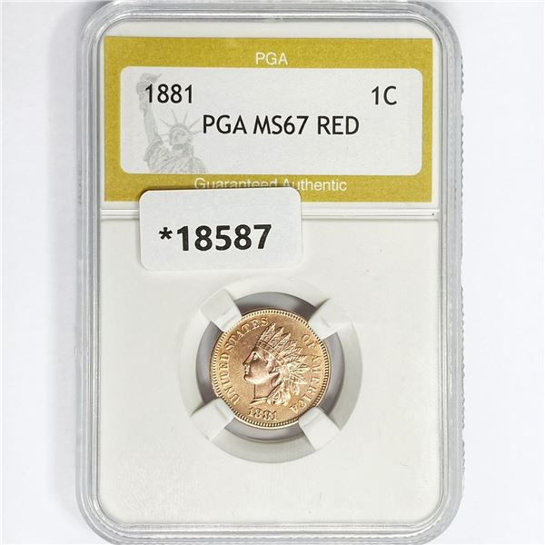 1881 Indian Head Cent PGA MS67 RED