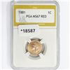 Image 1 : 1881 Indian Head Cent PGA MS67 RED