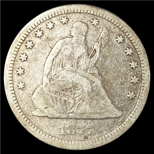 1877-CC Seated Liberty Quarter NICELY CIRCULATED