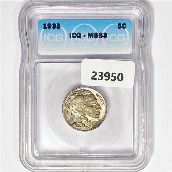 1935 Buffalo Nickel ICG MS63
