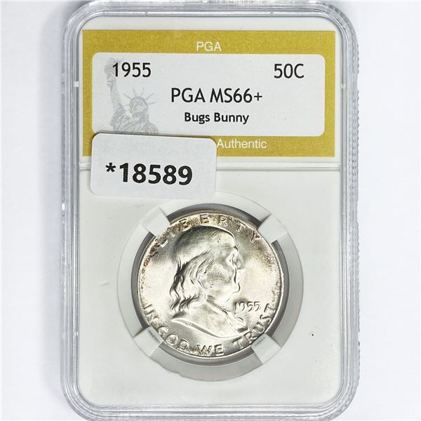 1955 Franklin Half Dollar PGA MS66+ Bugs Bunny