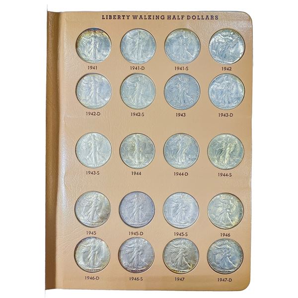 1941-1947 Walking Half Dollar Book (20 Coins)