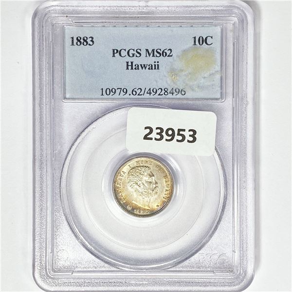 1883 Kingdom of Hawaii Dime PCGS MS62