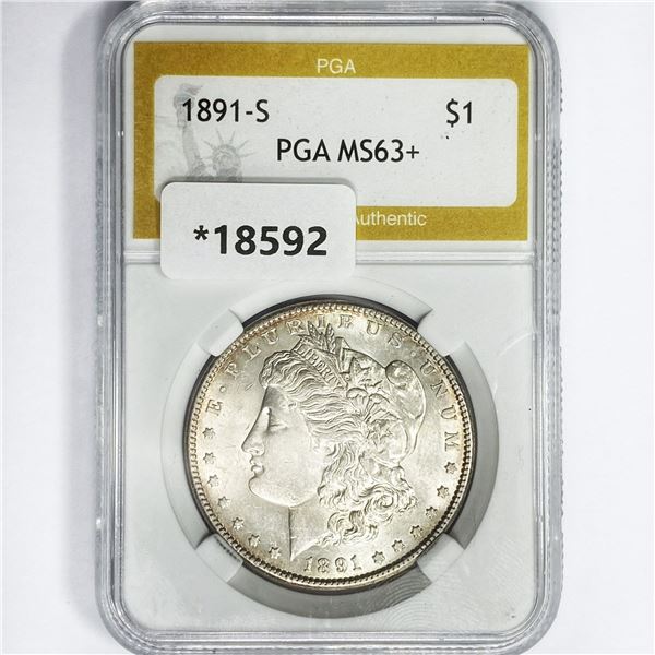 1891-S Morgan Silver Dollar PGA MS63+