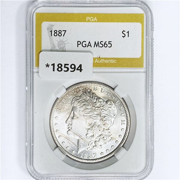 1887 Morgan Silver Dollar PGA MS65