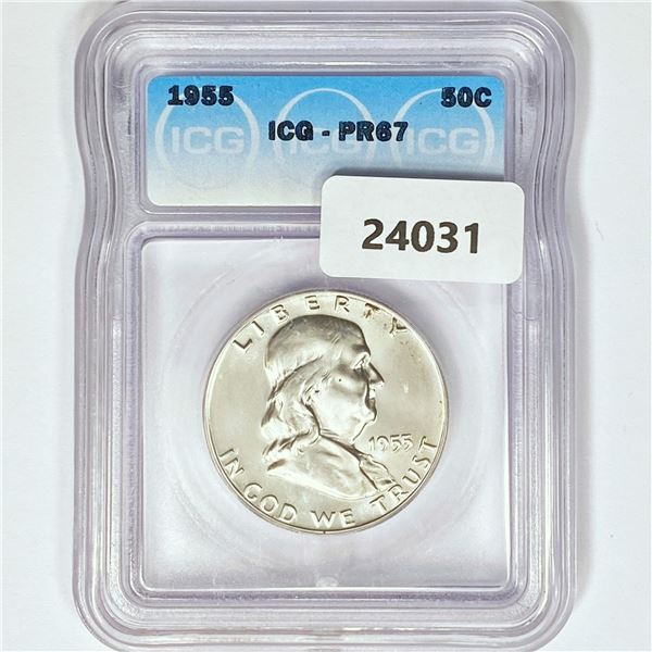 1955 Franklin Half Dollar ICG PR67