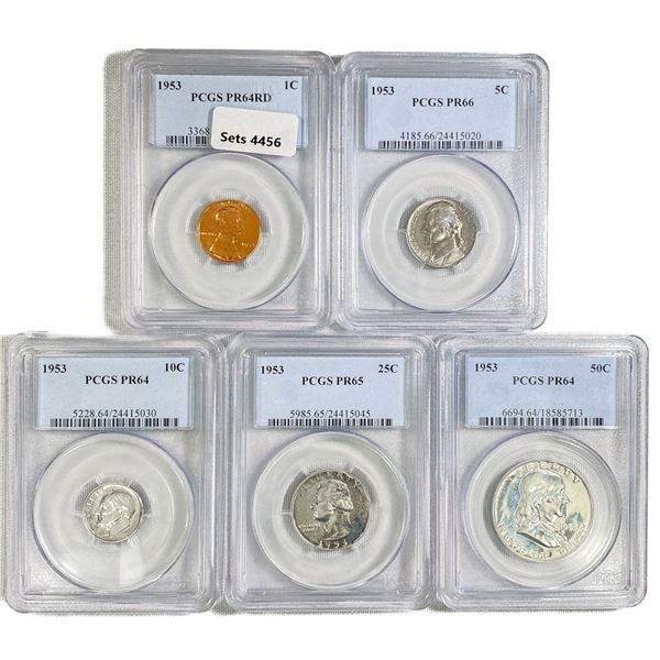 1953 US Proof Set (5 Coins) PCGS