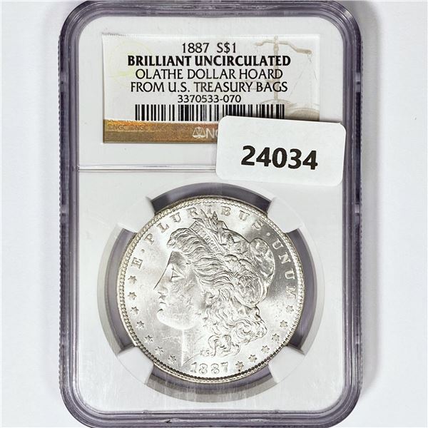 1887 Morgan Silver Dollar NGC BU