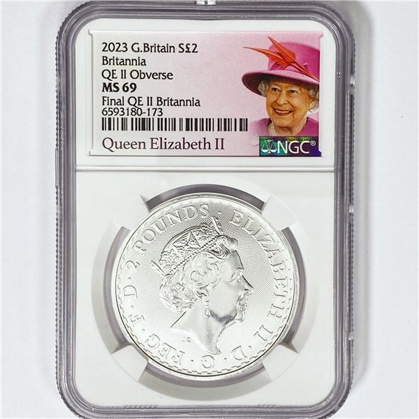 2023 1oz G.B. S2Â£ NGC MS69 Q. Elizabeth II