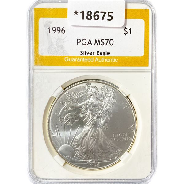 1996 American 1oz SIlver Eagle PGA MS70