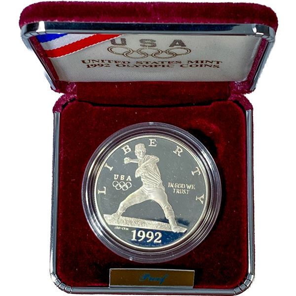 1992 Olympic Commem Proof Silver Dollar