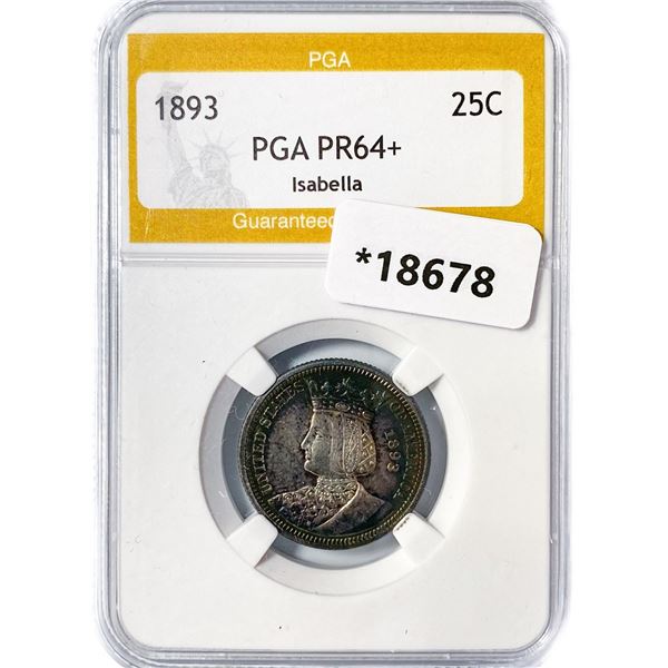 1893 Isabella Silver Quarter PGA PR64+