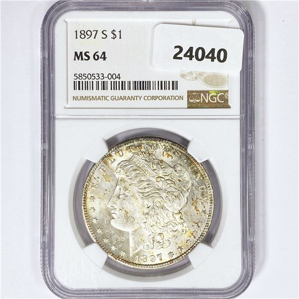 1897-S Morgan Silver Dollar NGC MS64