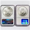 Image 2 : 1998 Set (2) American Silver Eagles NGC MS69