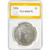 Image 1 : 1896 Morgan Silver Dollar PGA MS64 PL