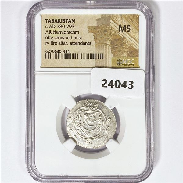 AD 780-793 Tabaristan AR Hemidrachm NGC MS