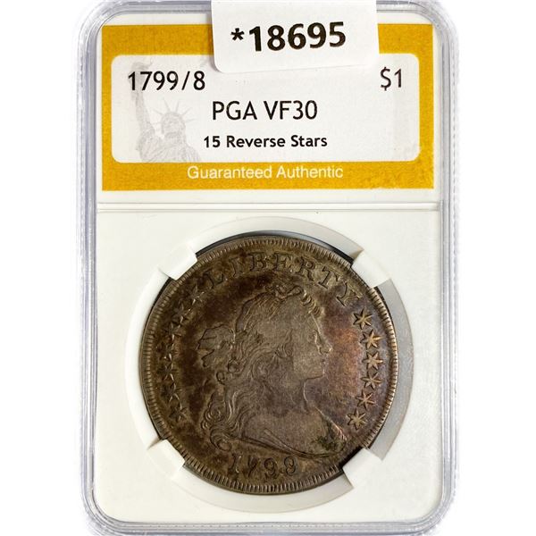 1799/8 Draped Bust Dollar PGA VF30 15 Rev Stars