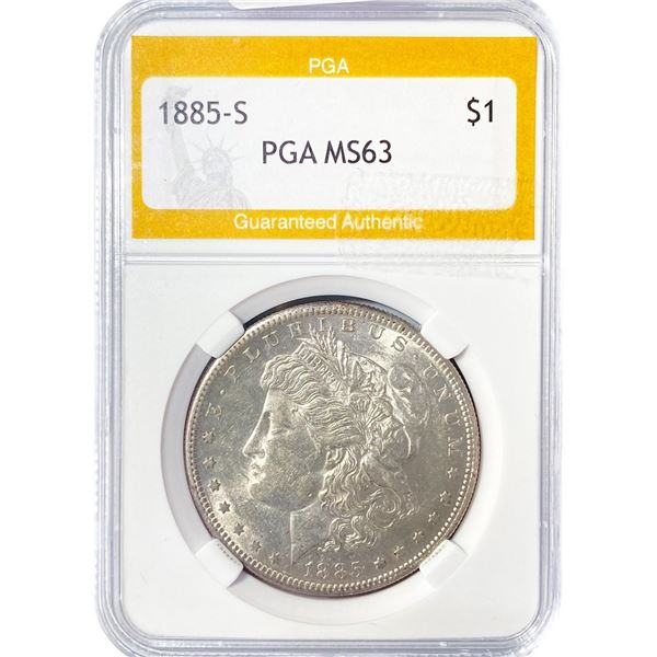 1885-S Morgan Silver Dollar PGA MS63