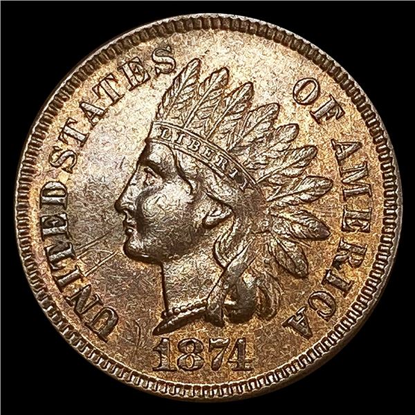 1874 Indian Head Cent CLOSELY UNCIRCULATED
