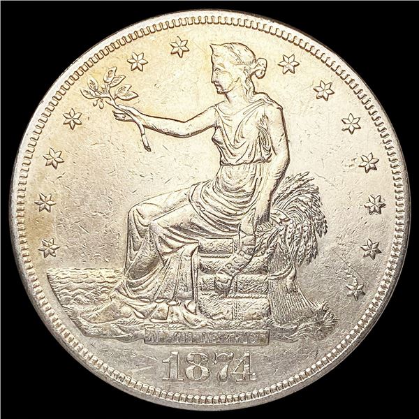1874-S Silver Trade Dollar CLOSELY UNCIRCULATED