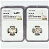 Image 1 : 1942-D Set (2) Mercury Silver Dime NGC MS66 FB