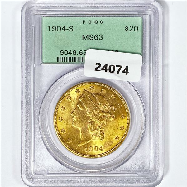 1904-S $20 Gold Double Eagle PCGS MS63