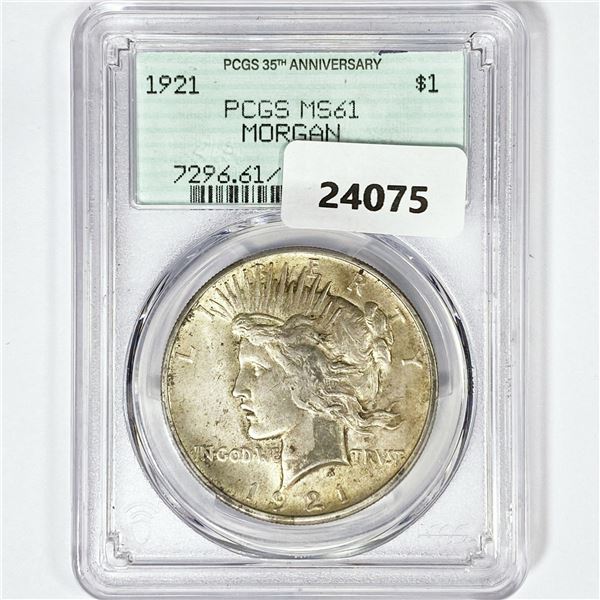 1921 Silver Peace Dollar PCGS MS61 35th Ann