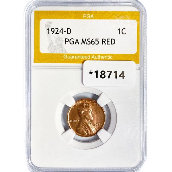 1924-D Wheat Cent PGA MS65 RED