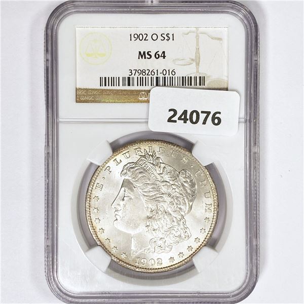 1902-O Morgan Silver Dollar NGC MS64