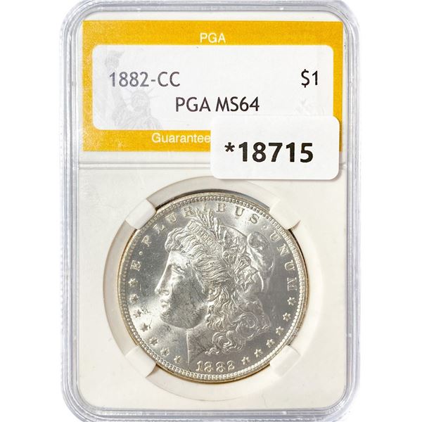 1882-CC Morgan Silver Dollar PGA MS64