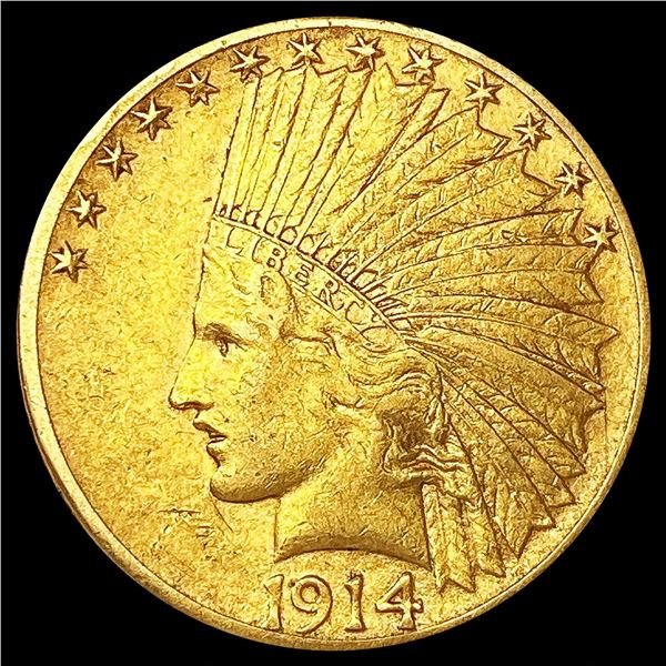 1914-S $10 Gold Eagle NEARLY UNCIRCULATED