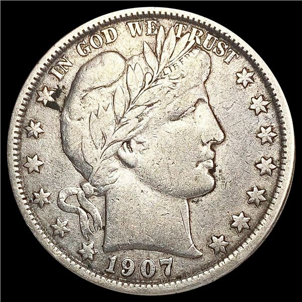 1907-S Barber Half Dollar LIGHTLY CIRCULATED