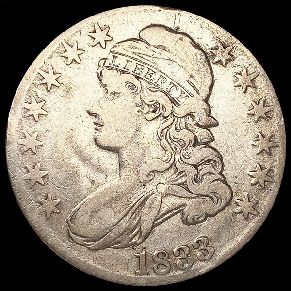 1833 Capped Bust Half Dollar LIGHTLY CIRCULATED