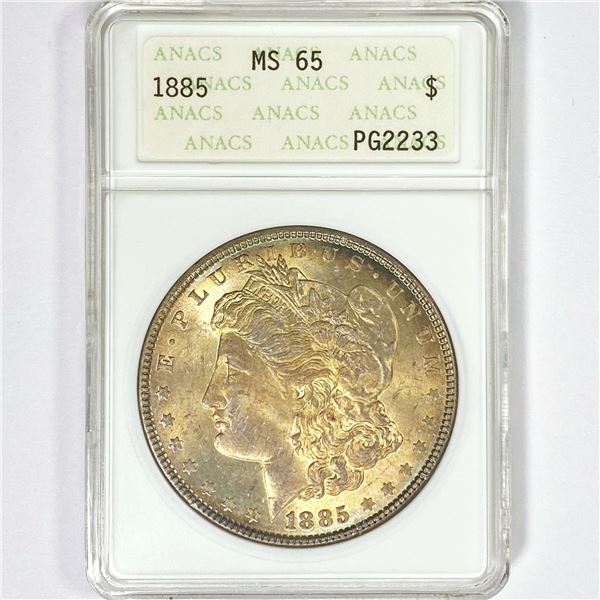 1885 Morgan Silver Dollar ANACS MS65