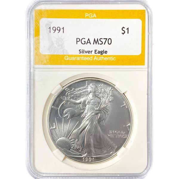 1991 American 1oz Silver Eagle PGA MS70