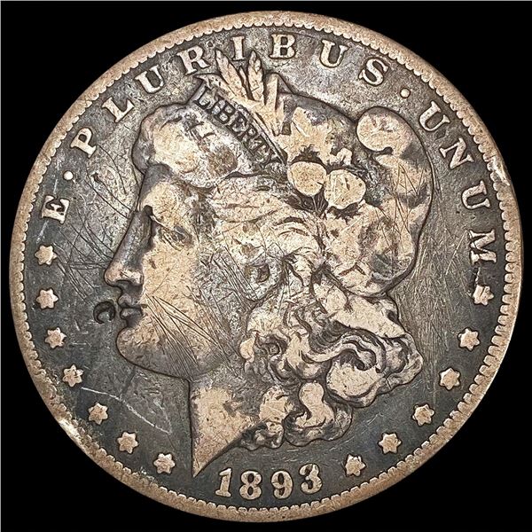 1893-CC Morgan Silver Dollar LIGHTLY CIRCULATED