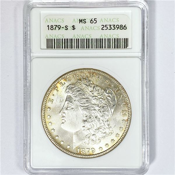 1879-S Morgan Silver Dollar ANACS MS65