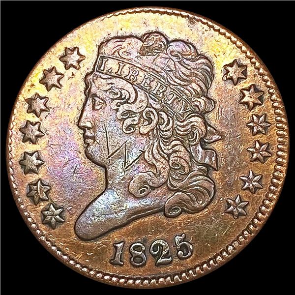 1825 Classic Head Half Cent NEARLY UNCIRCULATED