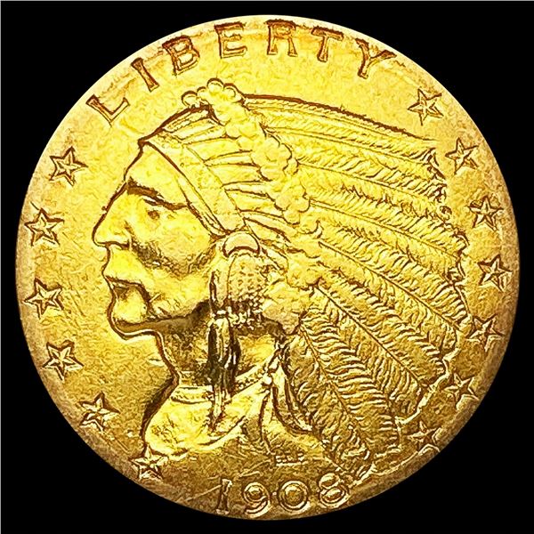1908 $2.50 Gold Quarter Eagle NEARLY UNCIRCULATED
