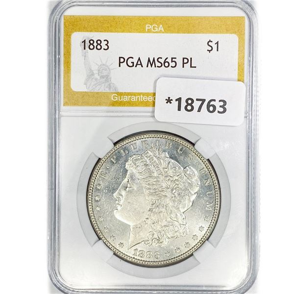 1883 Morgan Silver Dollar PGA MS65 PL