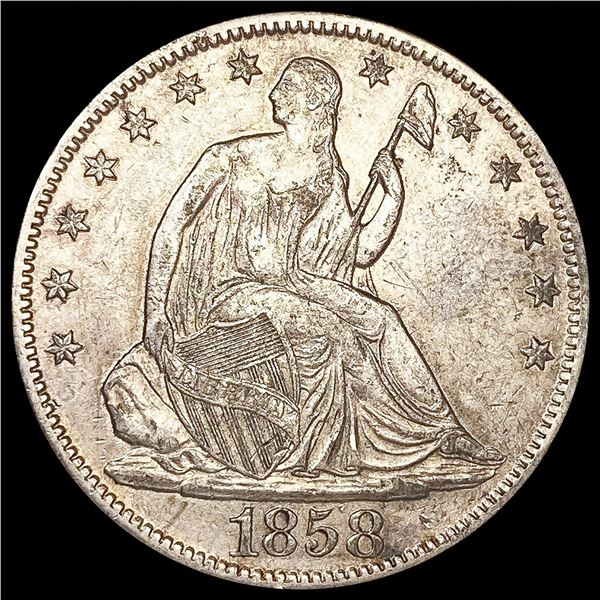 1858-O Seated Liberty Half Dollar CLOSELY UNCIRCUL