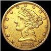 Image 1 : 1882 $5 Gold Half Eagle CLOSELY UNCIRCULATED