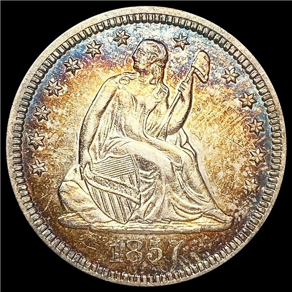 1857-O Seated Liberty Quarter CLOSELY UNCIRCULATED