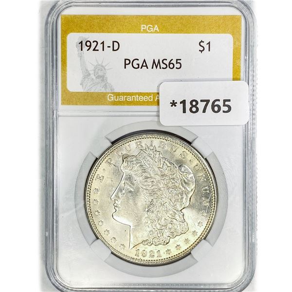 1921-D Morgan Silver Dollar PGA MS65